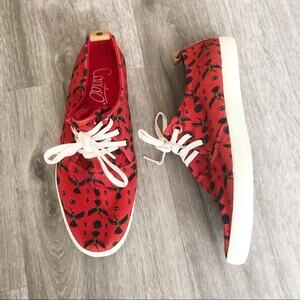 Cantao Tennis Sneakers Red and Bird Print 8